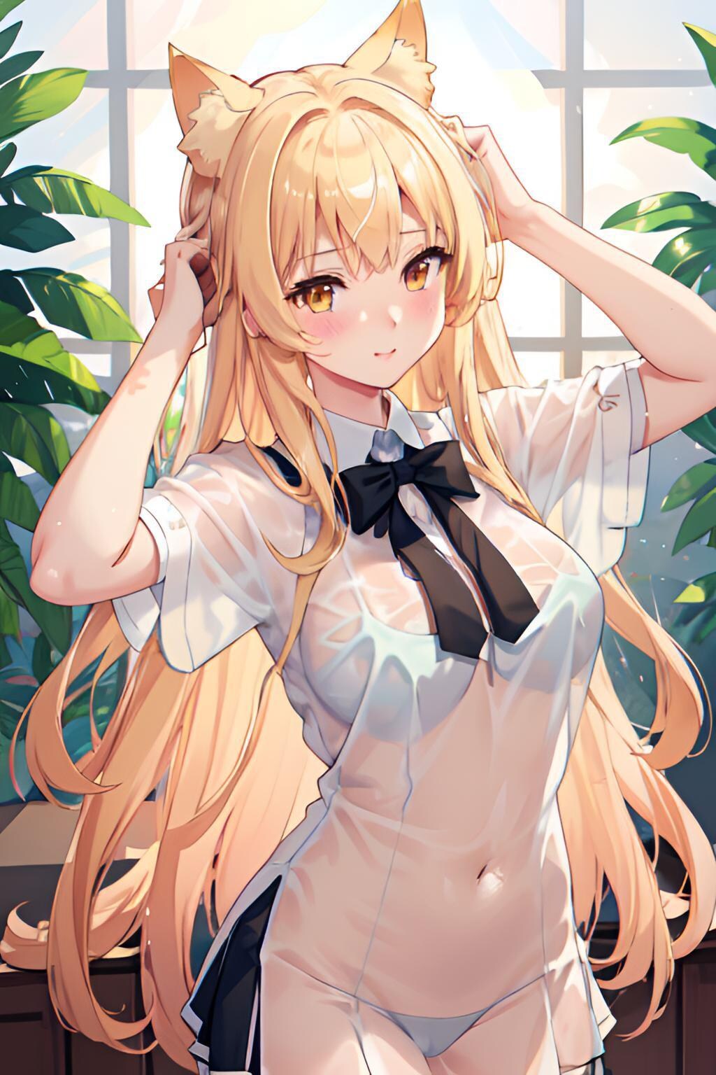 濡れて透けた学生服