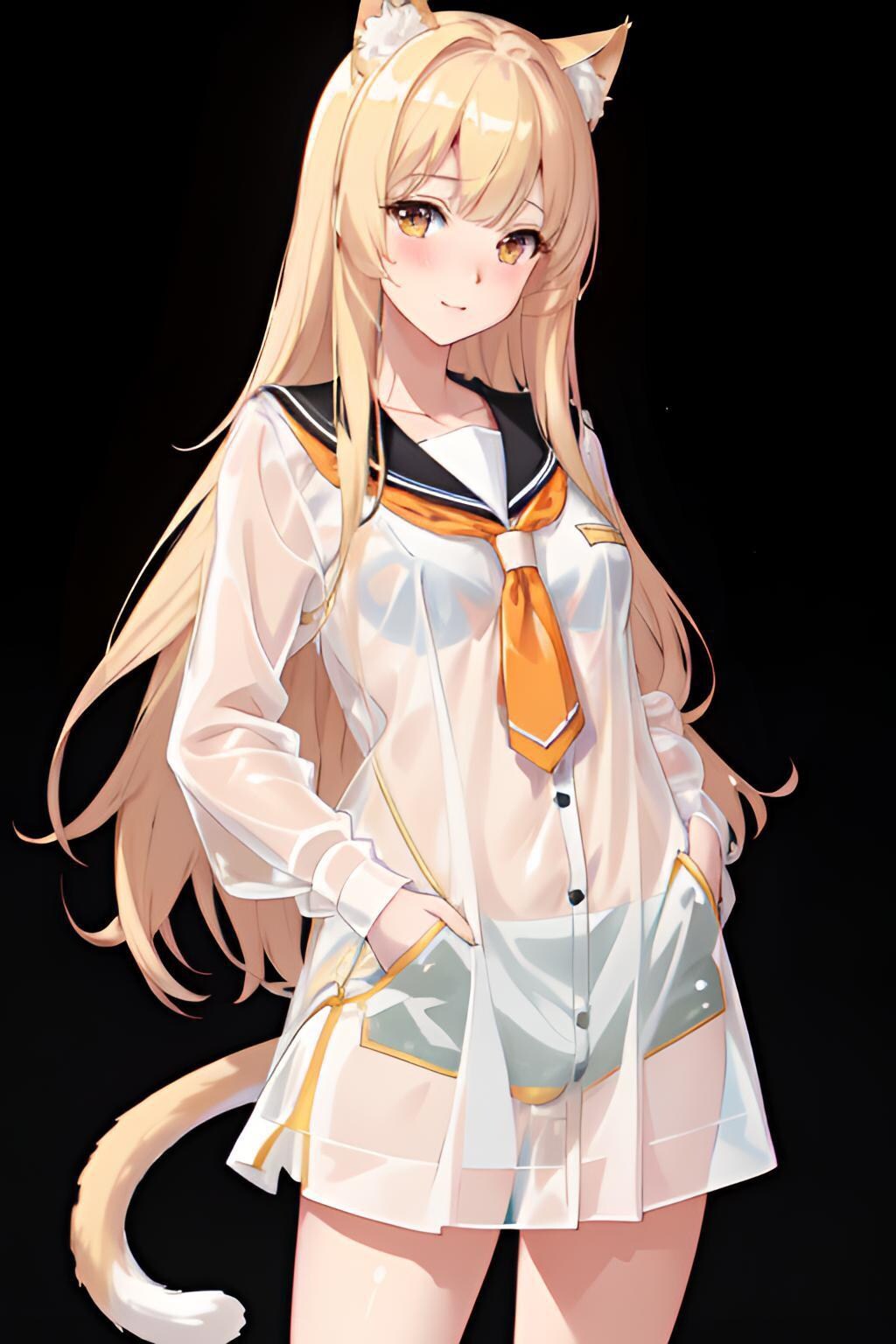 濡れて透けた学生服