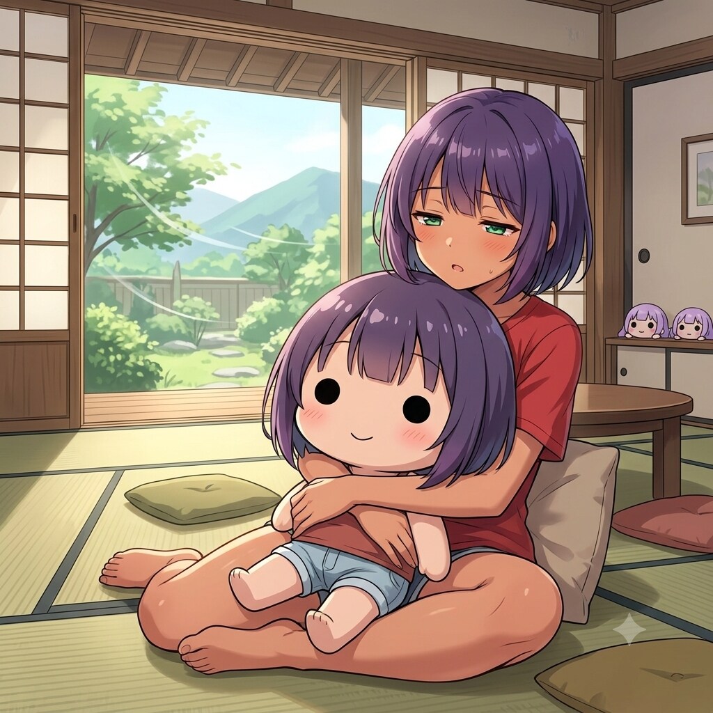 ぬいぐるみと日焼けっ子