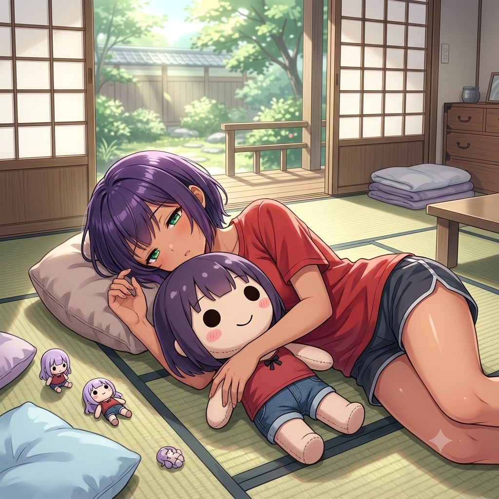 ぬいぐるみと日焼けっ子