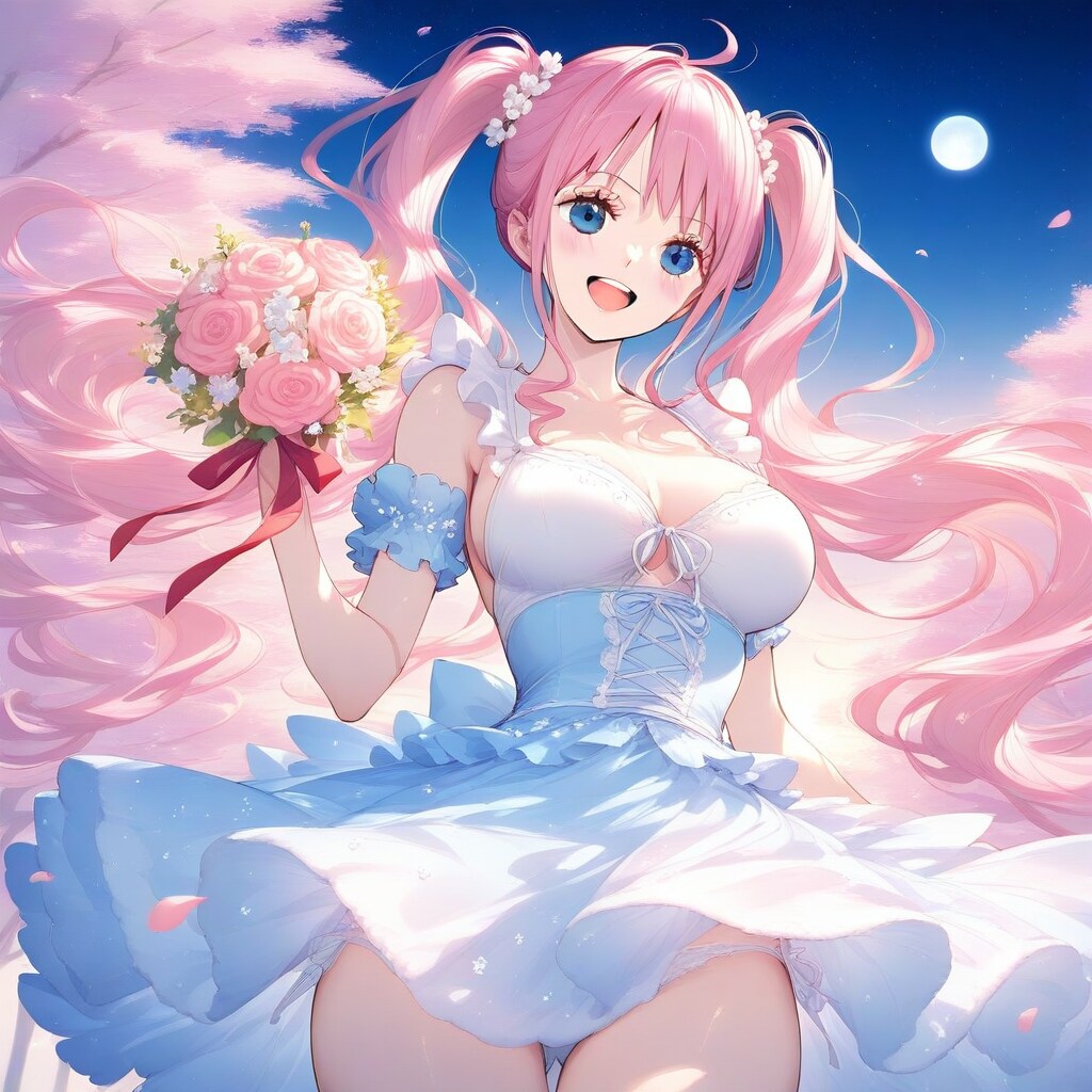 パステルカラーの夜桜(３)