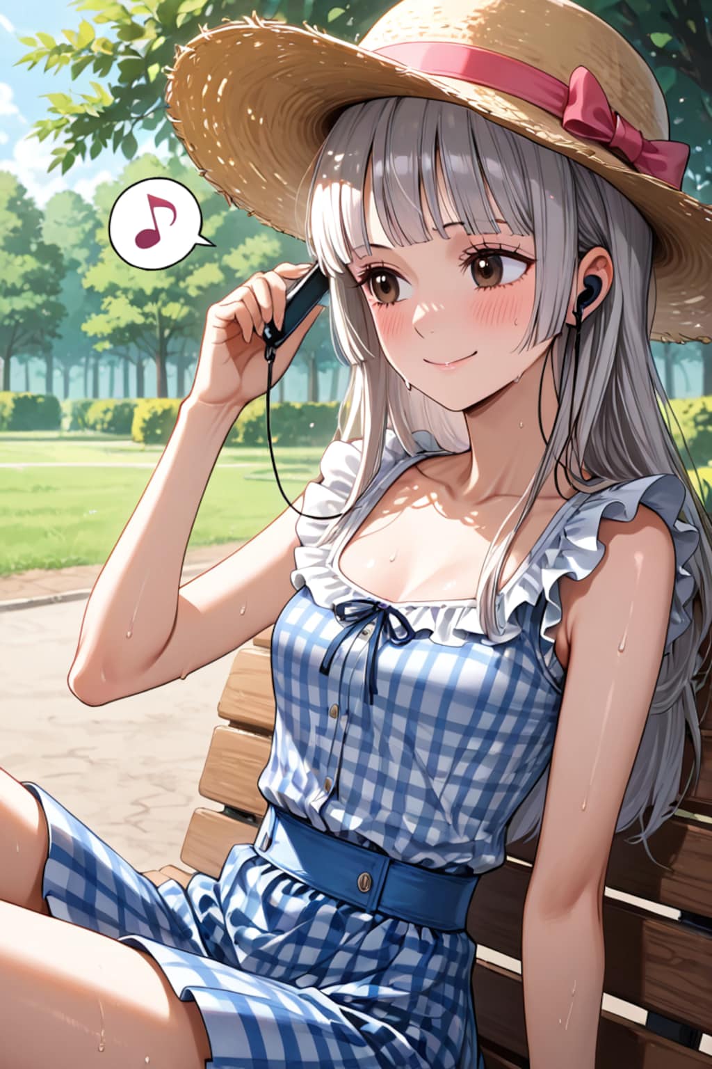 公園で音楽視聴