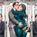 パンツスーツのOLと立ち素股 3枚目
