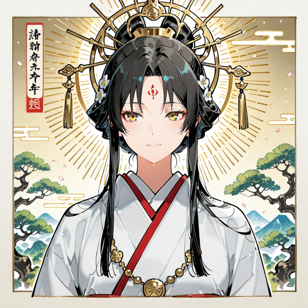 美女ばかりの七福神の日本画