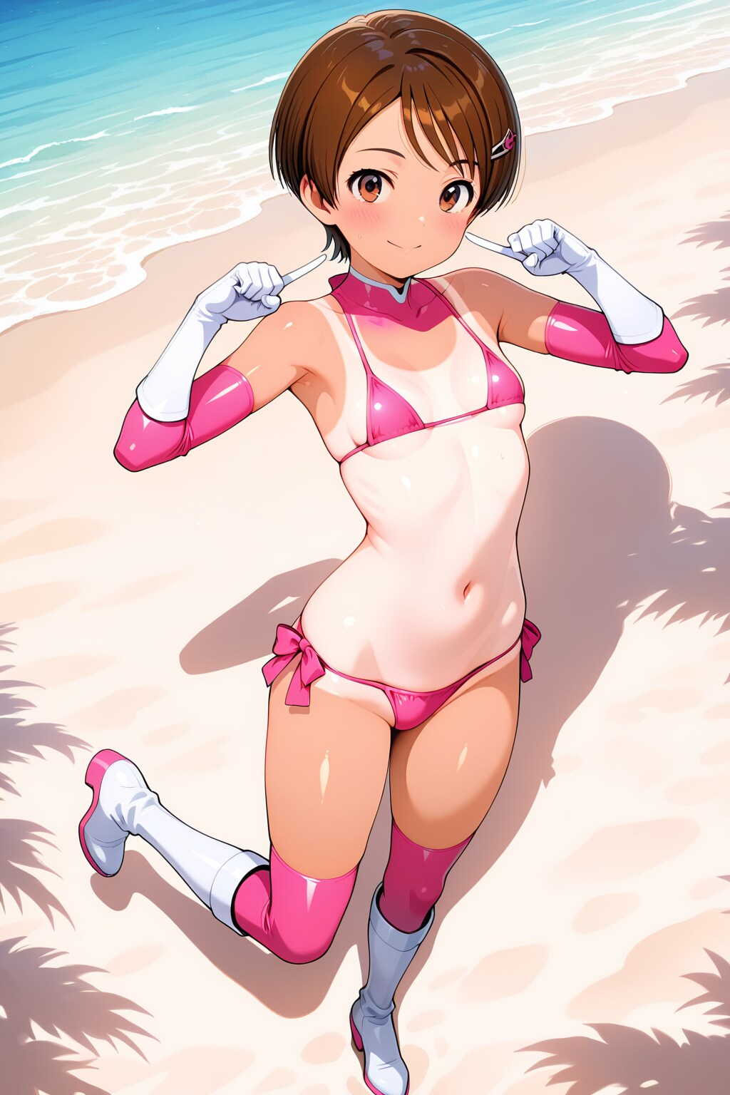 変身失敗な戦隊ヒロインのような女の子
