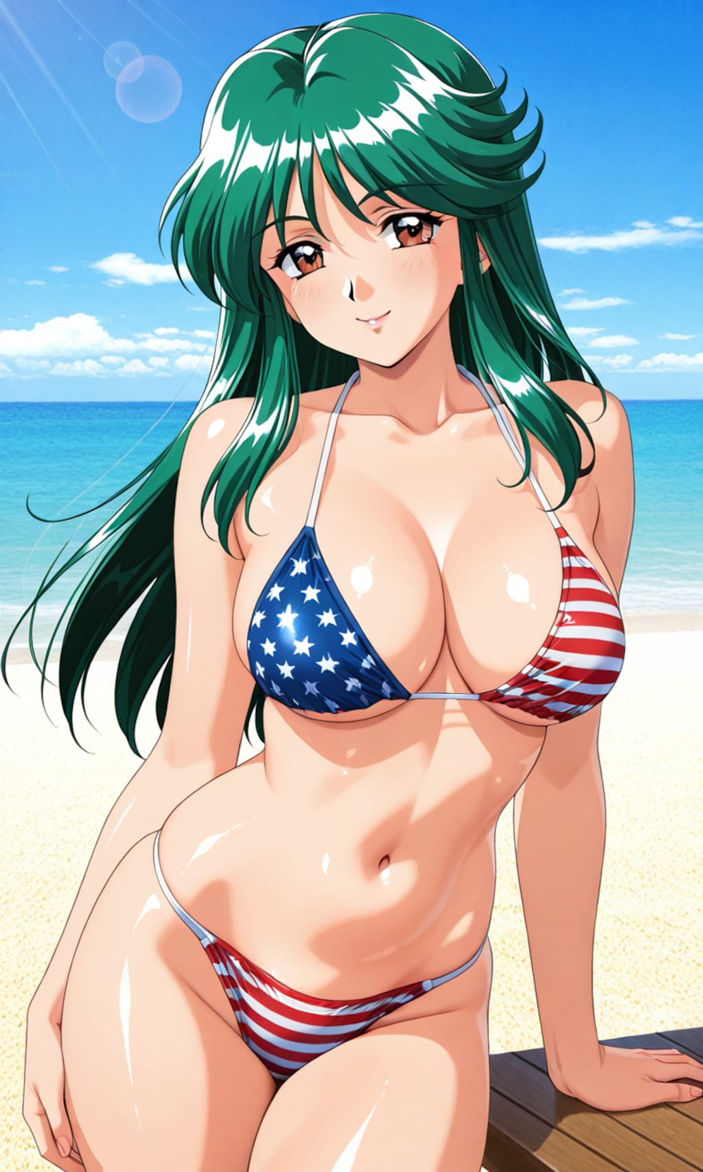 星条旗ビキニの華澄先生🇺🇸👙🏖️❤️