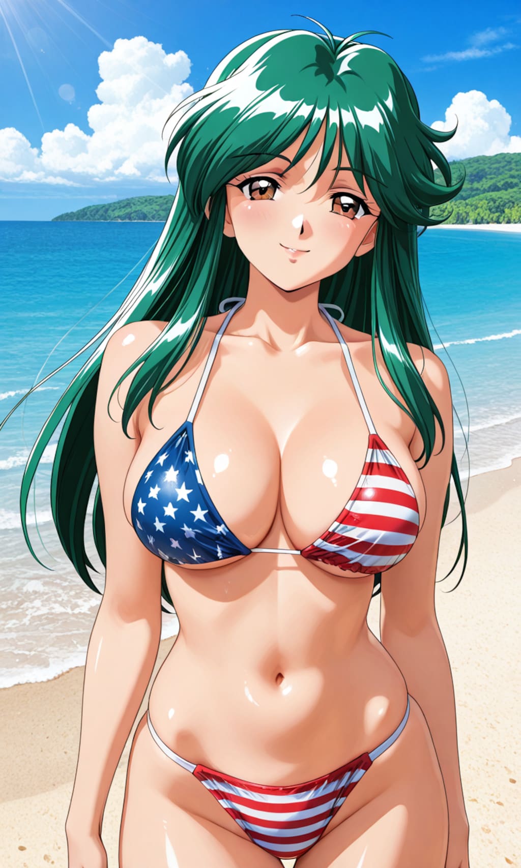 星条旗ビキニの華澄先生🇺🇸👙🏖️❤️