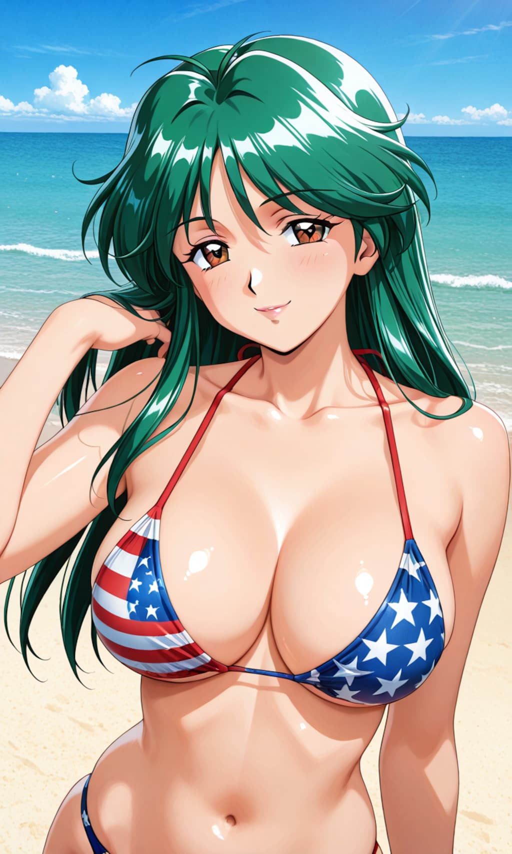 星条旗ビキニの華澄先生🇺🇸👙🏖️❤️