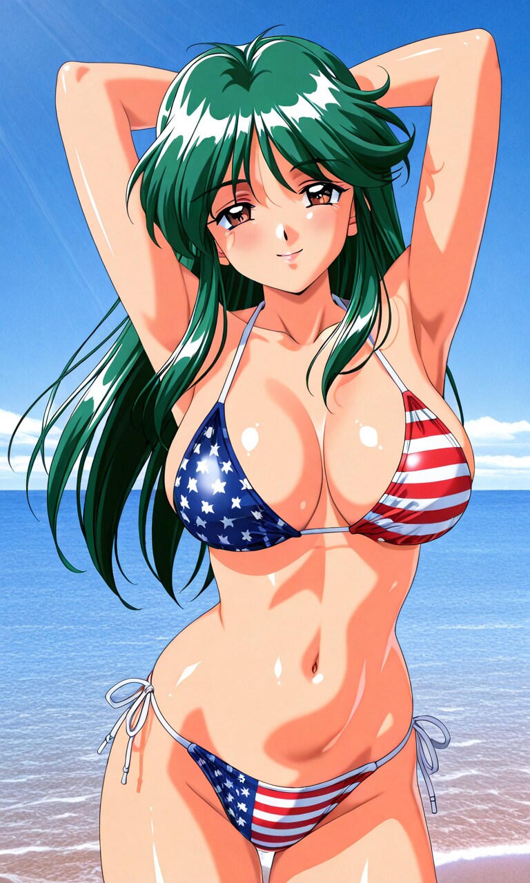 星条旗ビキニの華澄先生🇺🇸👙🏖️❤️