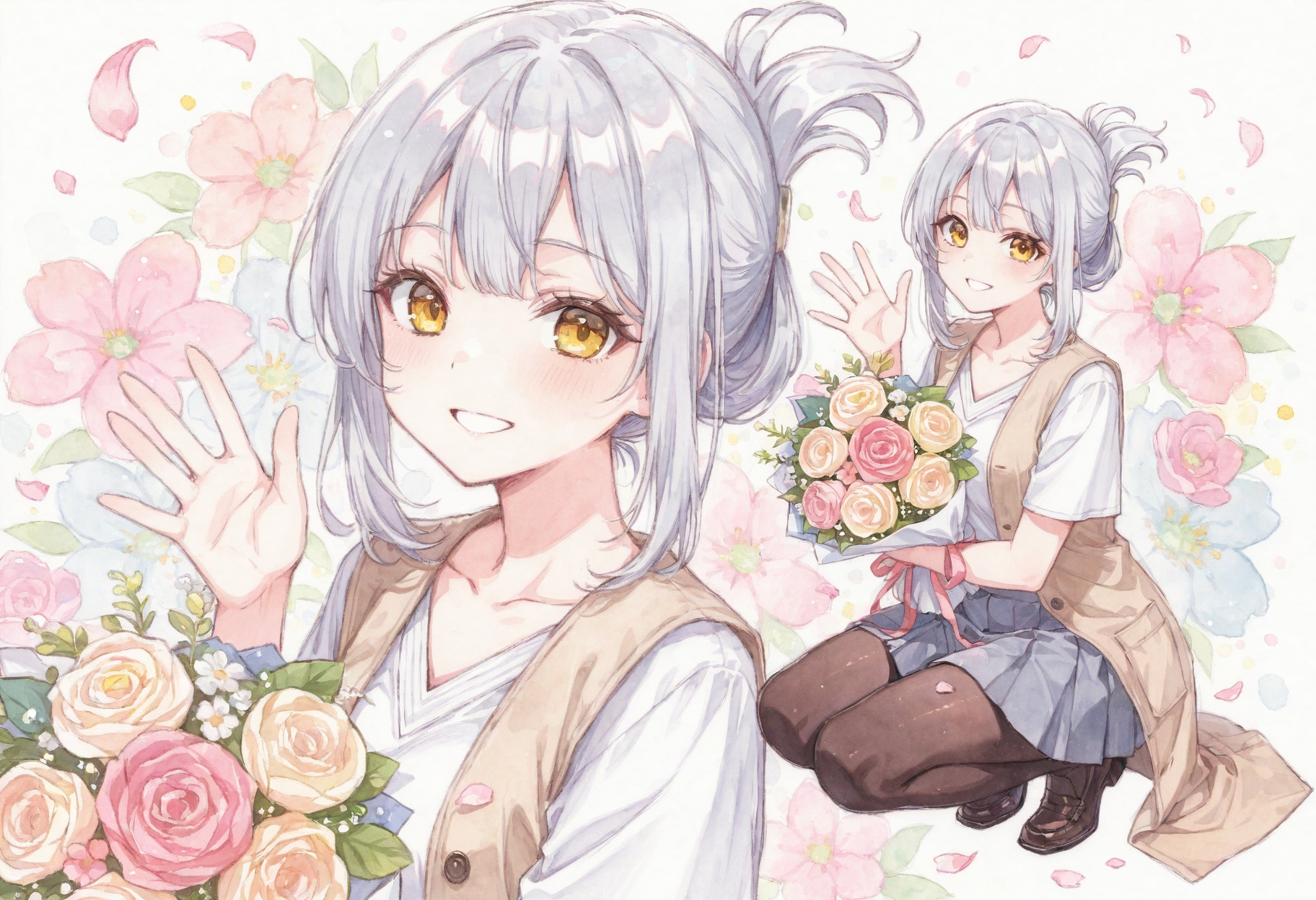 看板娘　flowers | の人気AIイラスト・グラビア