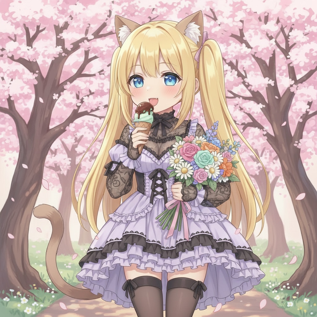 金ツイにゃん。桜