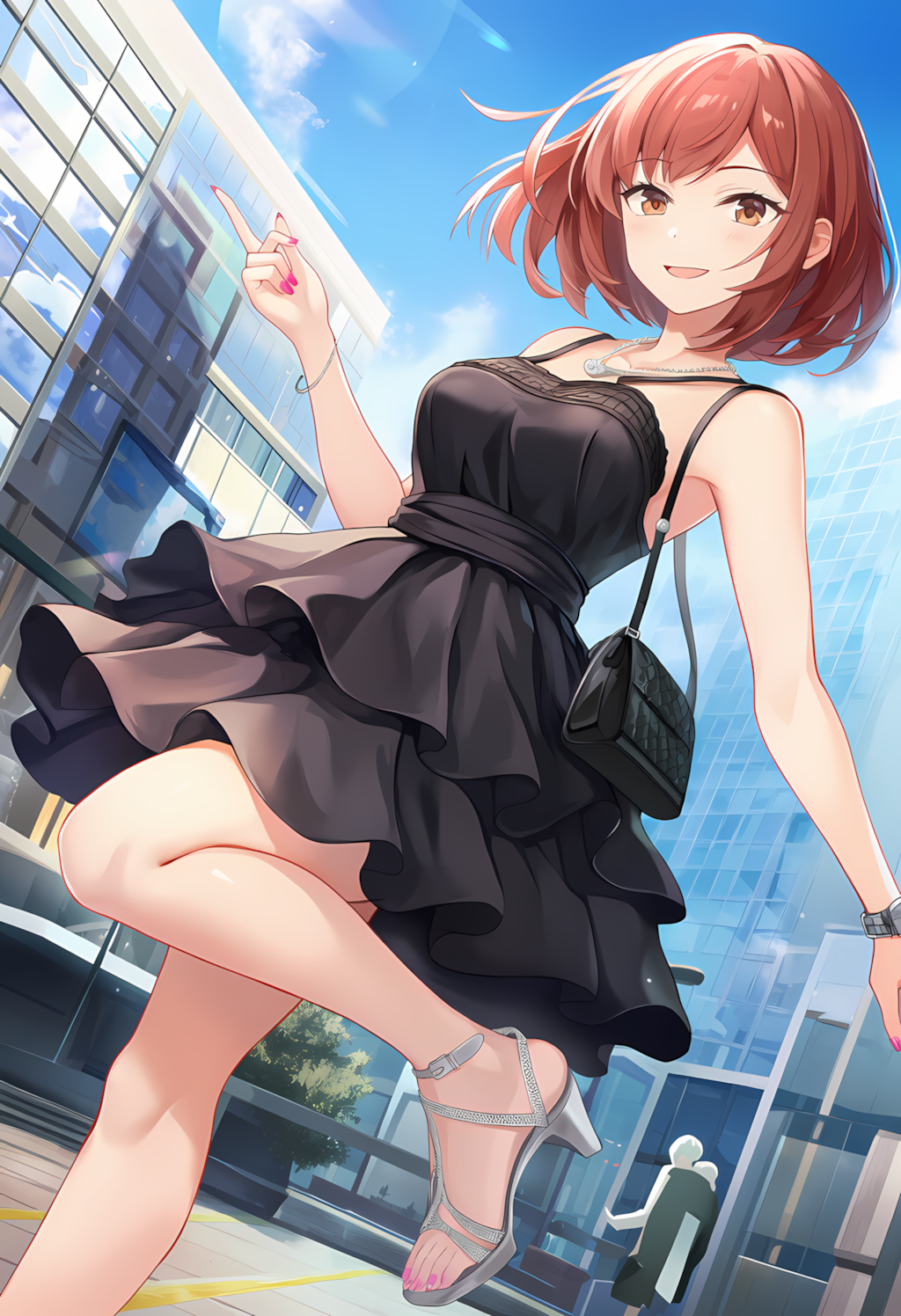 ノノカちゃんの朝グラビア：Oggi風ブラックティアードコーデ