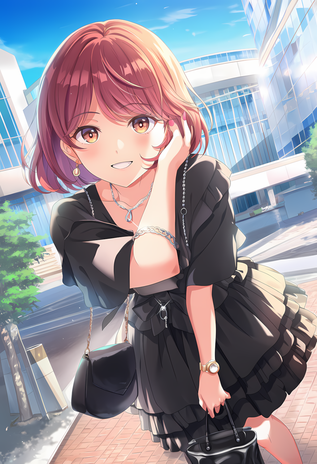 ノノカちゃんの朝グラビア：Oggi風ブラックティアードコーデ