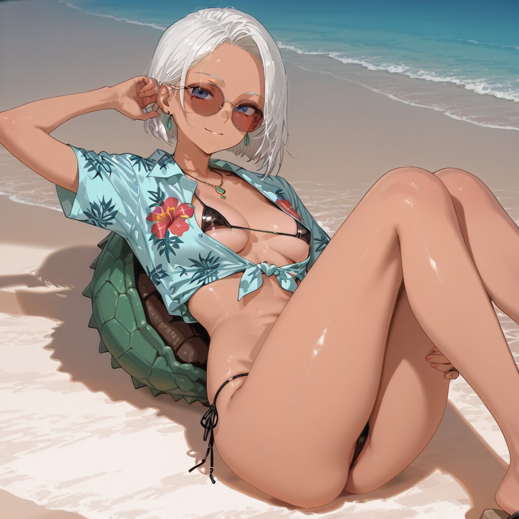 日焼けのビキニ女子