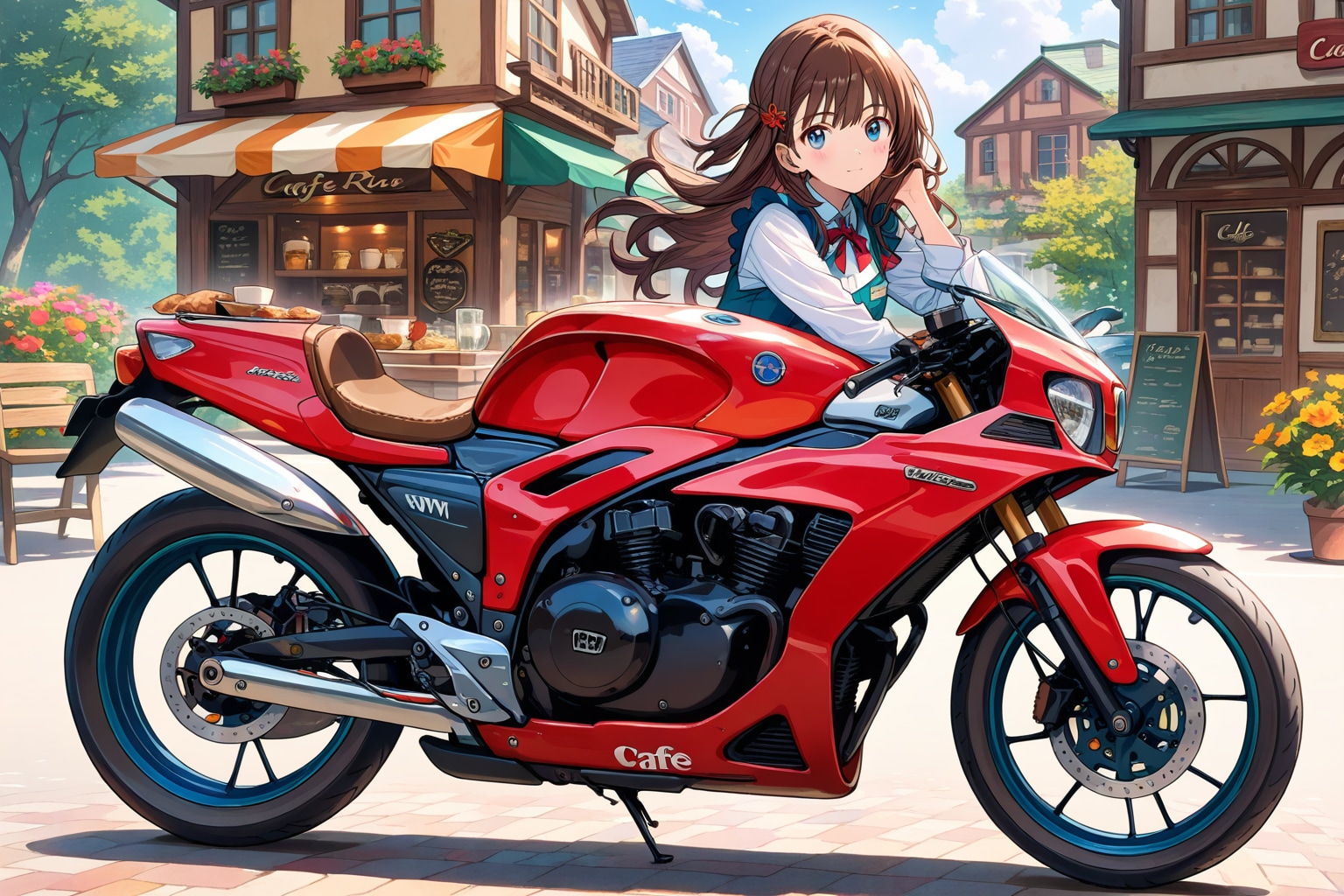 バイクと彼女 | の人気AIイラスト・グラビア