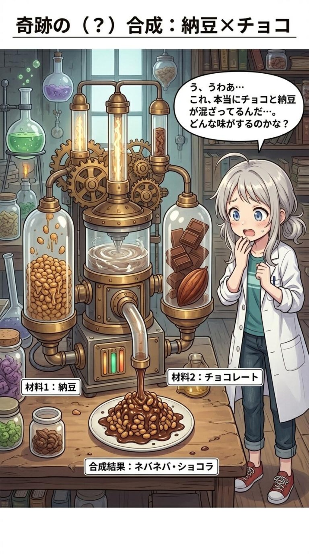 カレーとラムネ、納豆とチョコで合成