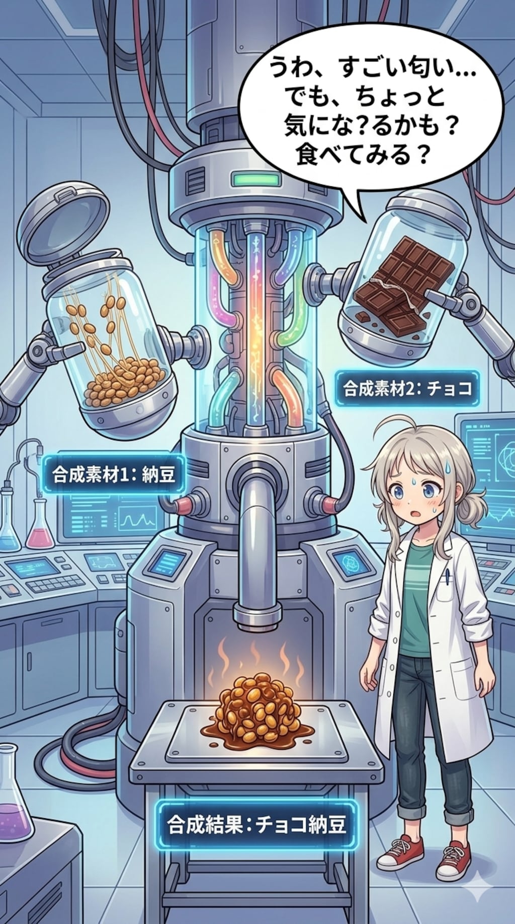 カレーとラムネ、納豆とチョコで合成