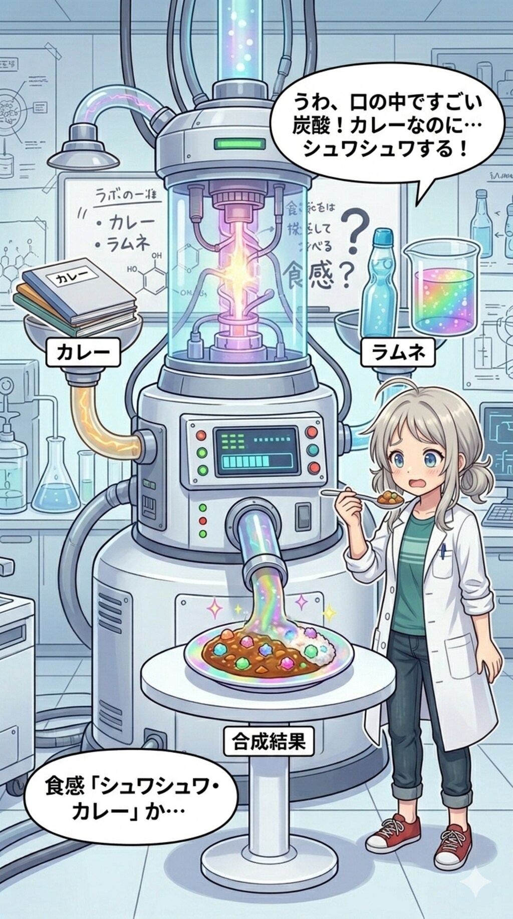 カレーとラムネ、納豆とチョコで合成