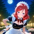メイド衣装の真姫まーと野外パーティー 3枚目