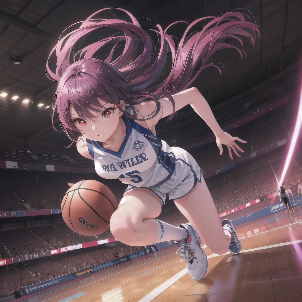 紫髪ロングでユニフォームの少女１１