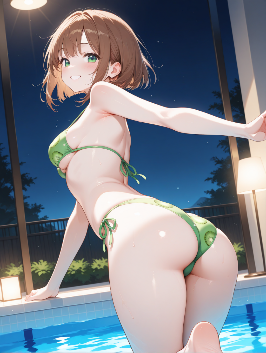 キウイ🥝とナイトプール