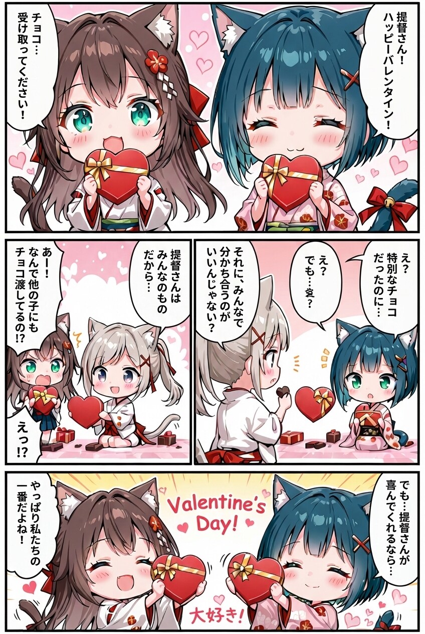 ネコネコバレンタイン | の人気AIイラスト・グラビア