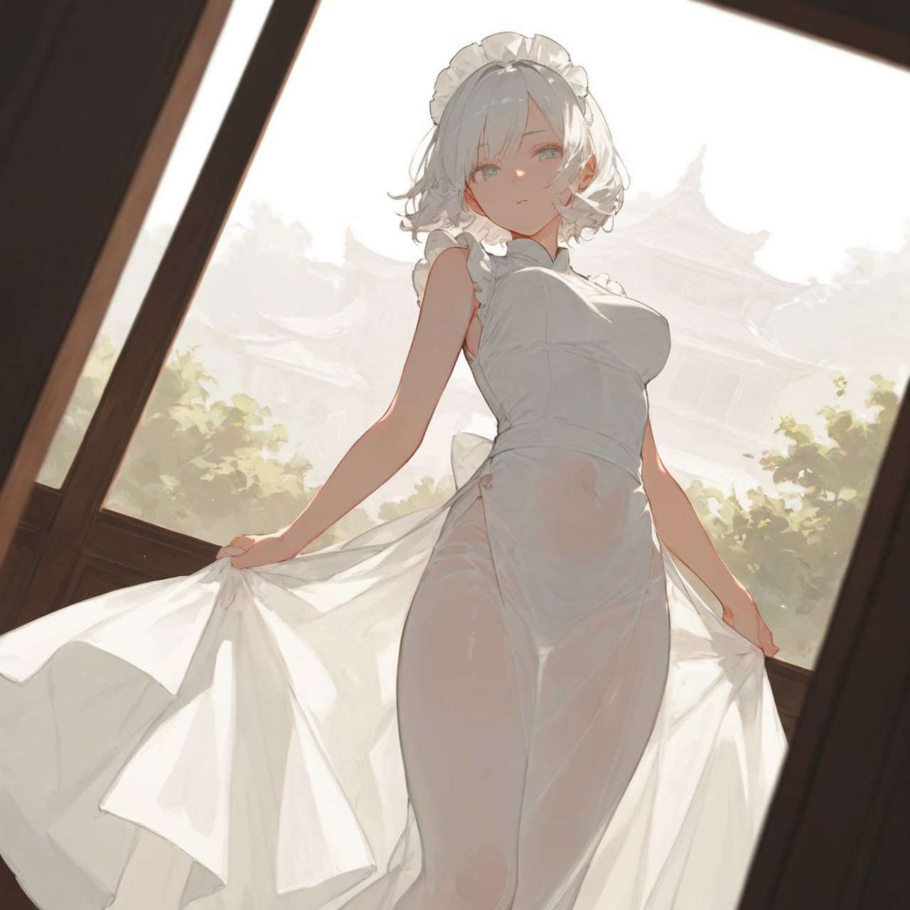 白ドレスメイドさん