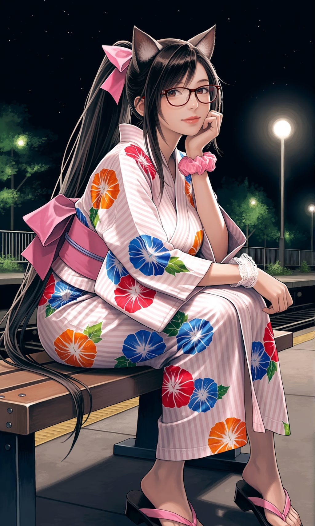 浴衣ティファ（猫耳眼鏡）