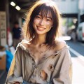 ブルーシート女子　（#オフショルダー） 5枚目