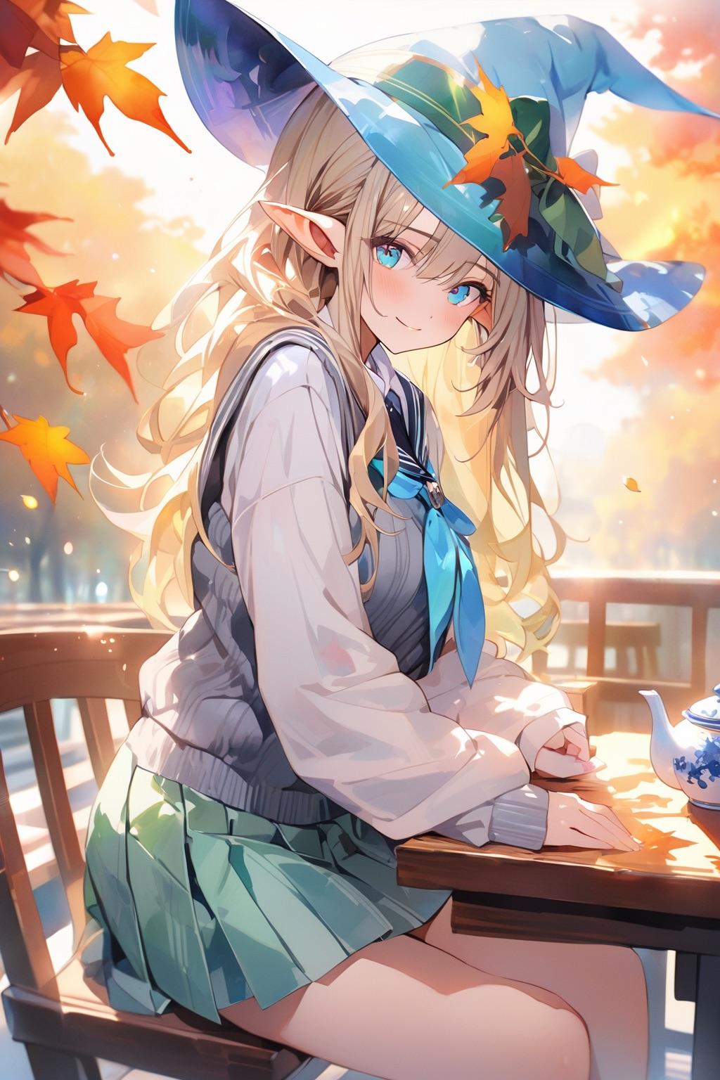 エルフ高校のティータイム | の人気AIイラスト・グラビア