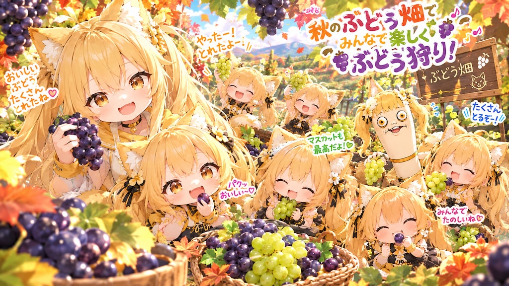 【秋の味覚】みんなで葡萄狩り３（36/100）