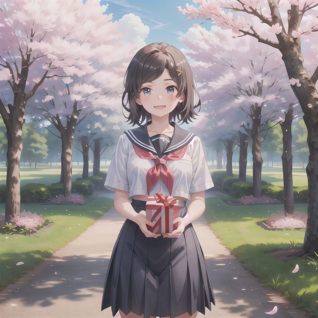 黒髪ボブでセーラー服の少女９