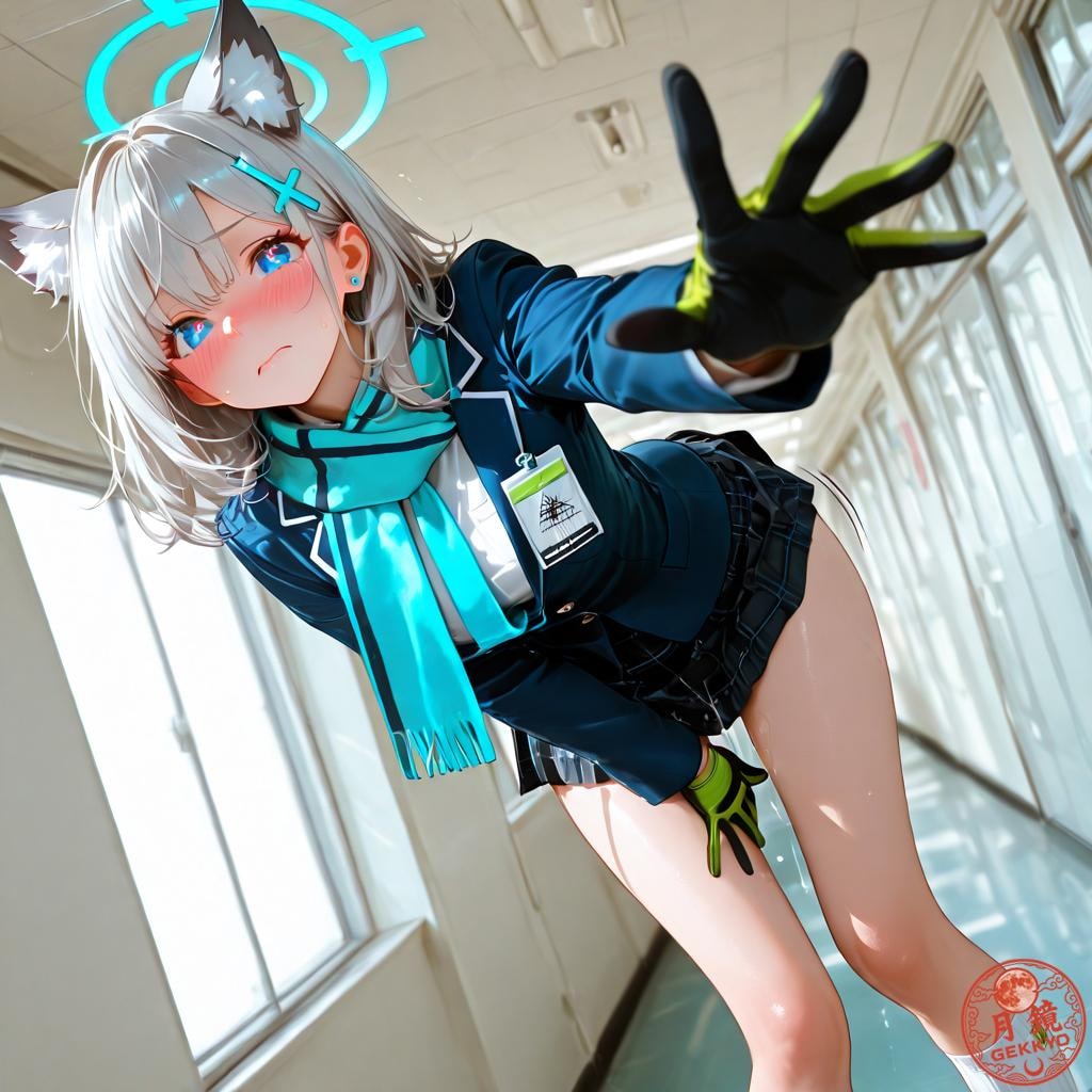Shiroko Sunaookami in school #1
