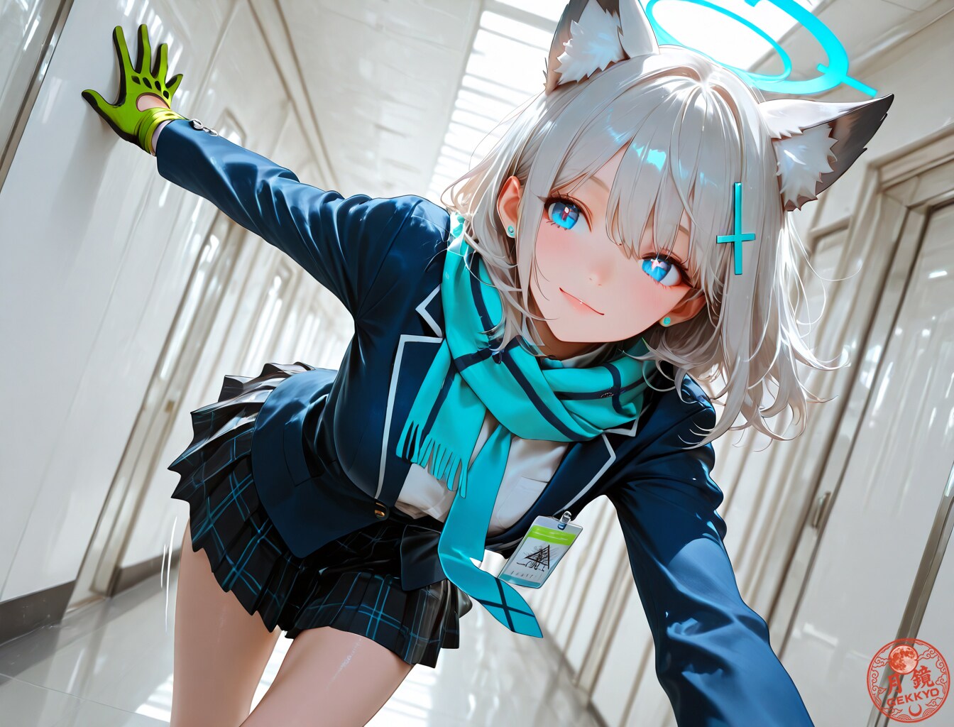 Shiroko Sunaookami in school #1