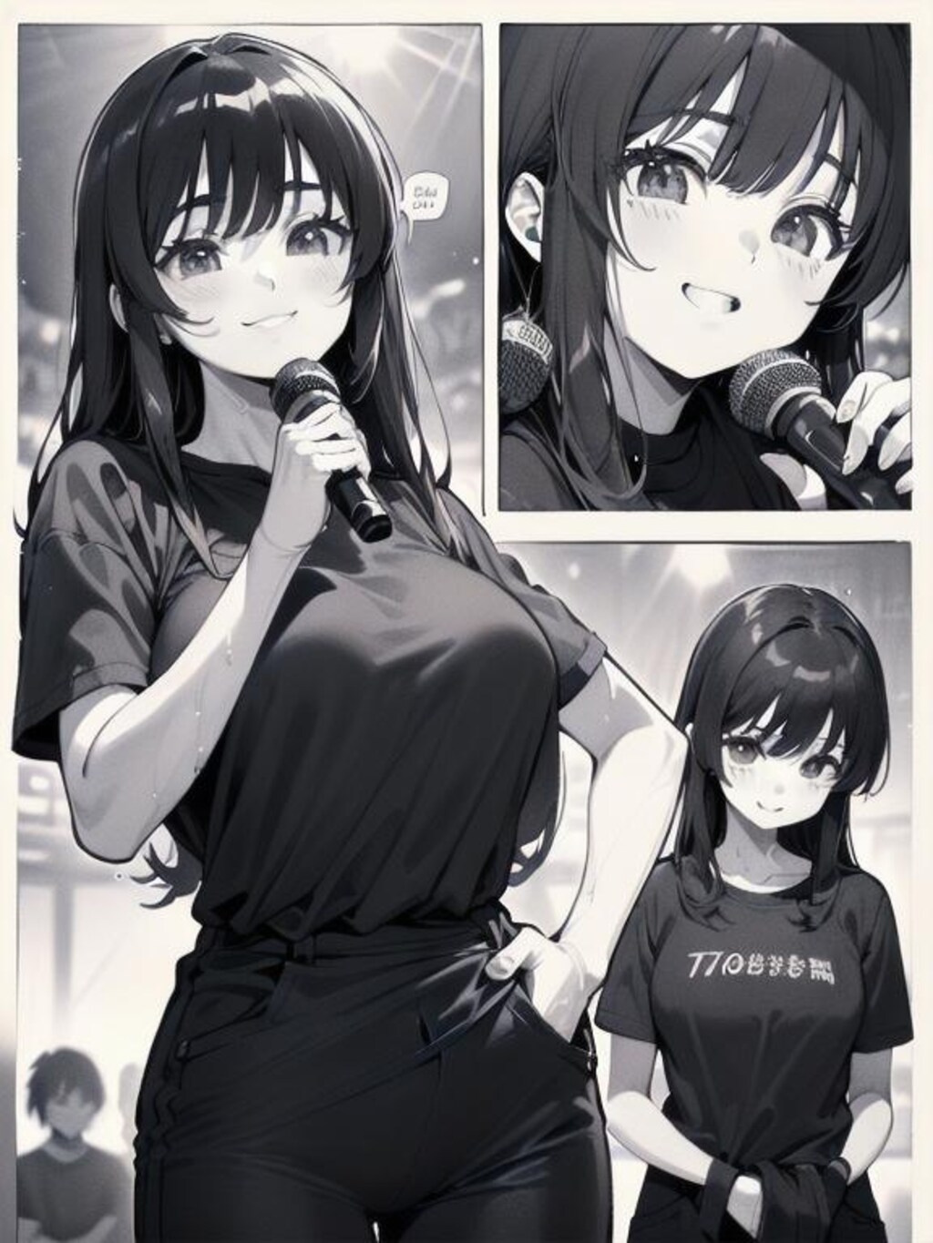 黒づくめさんライブリハーサル ⑥ (漫画風)