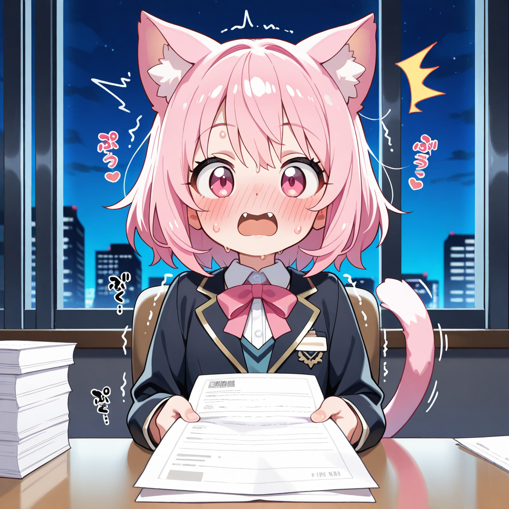 請求書を見て震えるねこちゃん！！