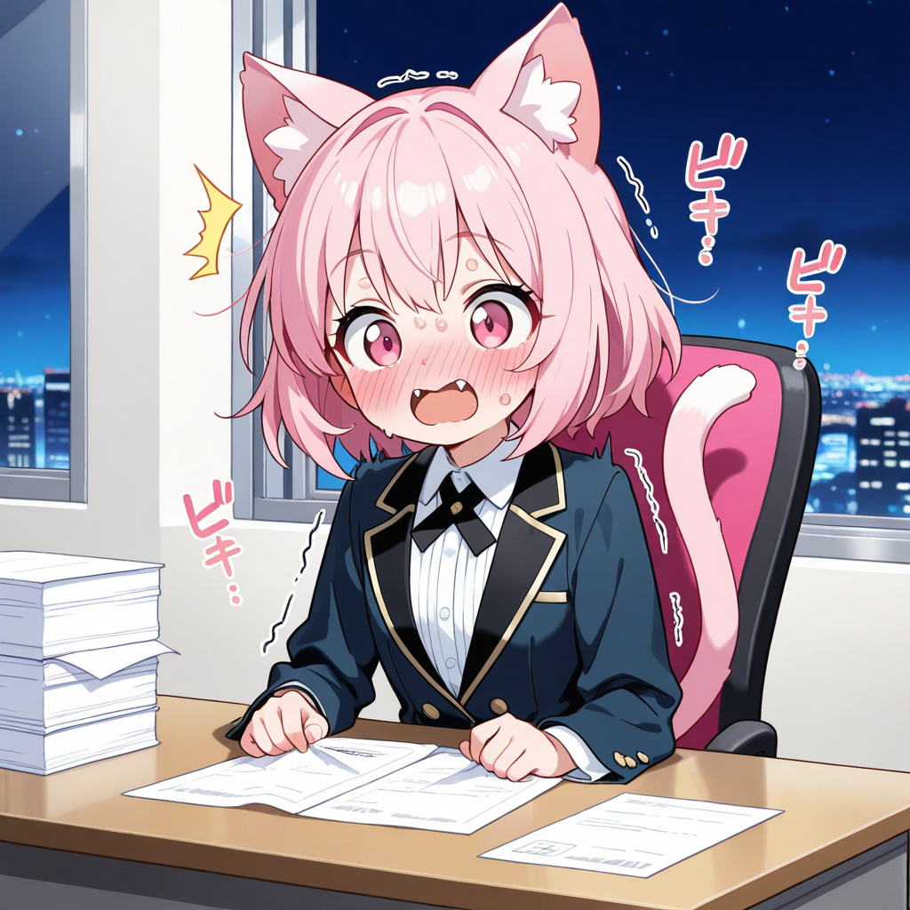 請求書を見て震えるねこちゃん！！