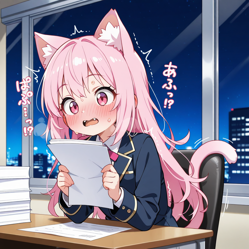 請求書を見て震えるねこちゃん！！