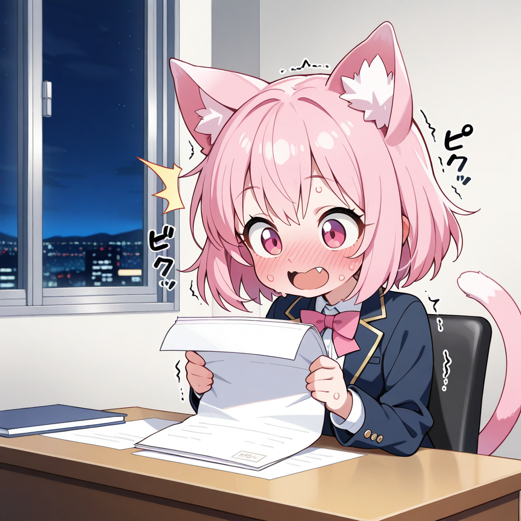 請求書を見て震えるねこちゃん！！