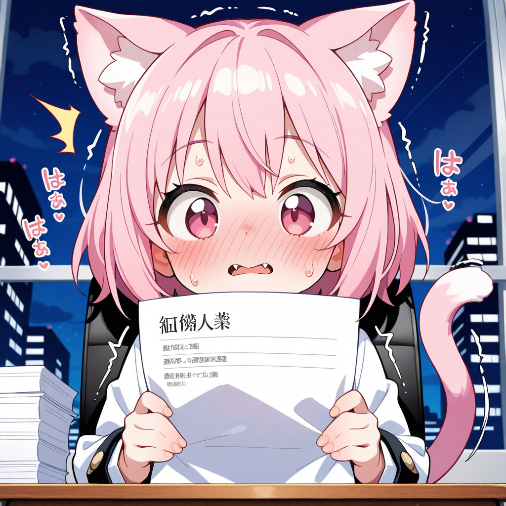 請求書を見て震えるねこちゃん！！