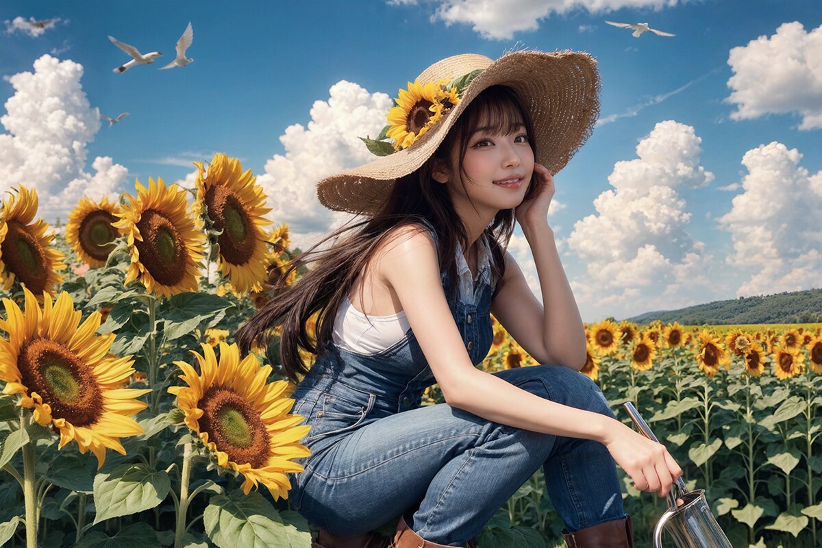 向日葵の夏 | の人気AIイラスト・グラビア