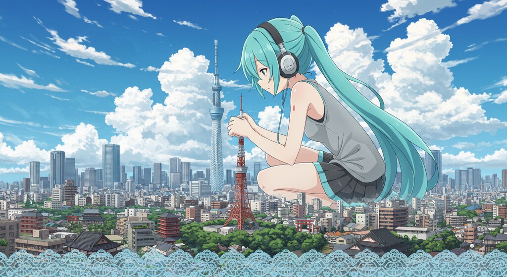 初音ミク　ジオラマ作成中