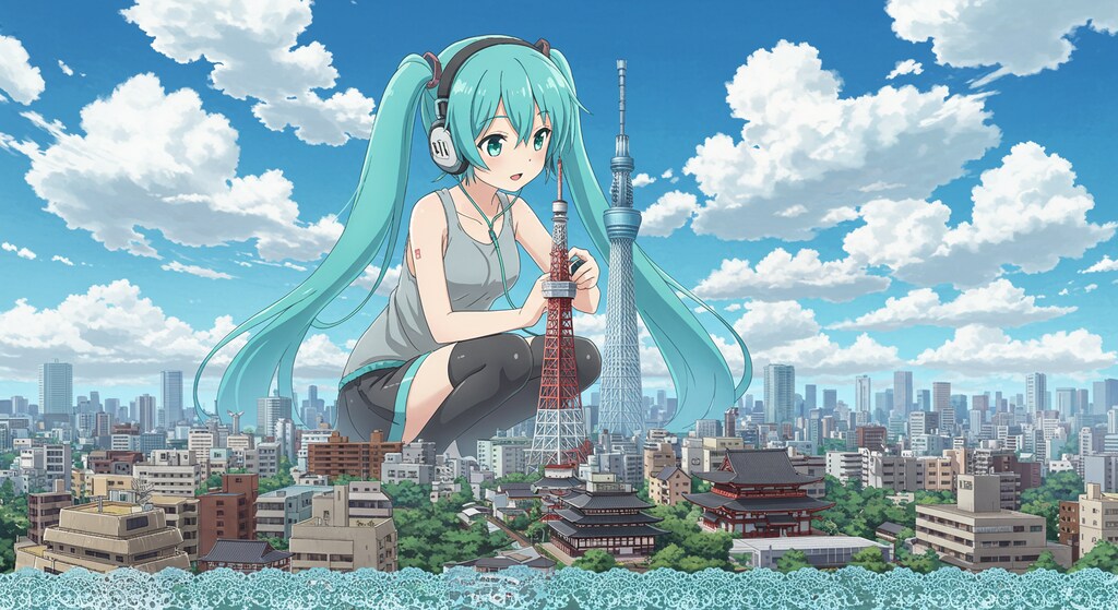 初音ミク　ジオラマ作成中