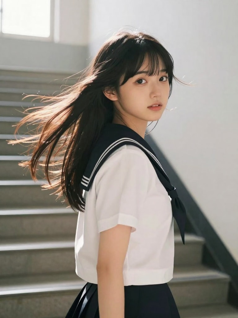 隣のクラスの制服美女