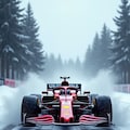 雪と紅葉が舞う中を走るF1 2枚目
