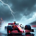 雪と紅葉が舞う中を走るF1 5枚目