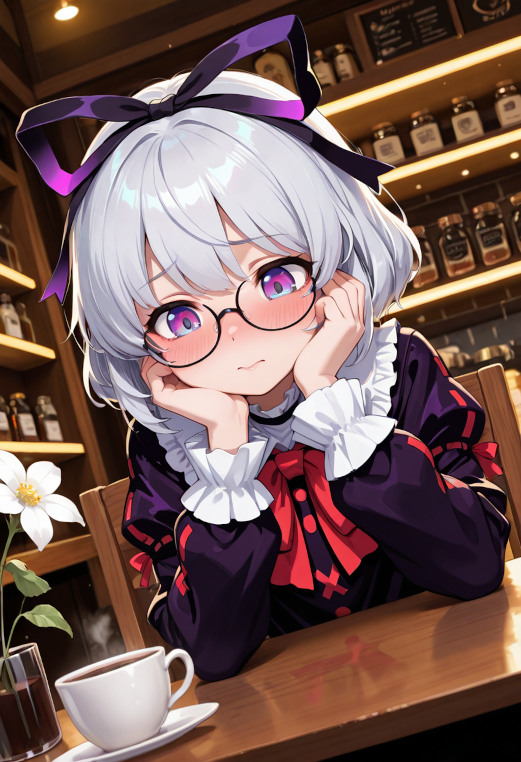 カフェの片隅で