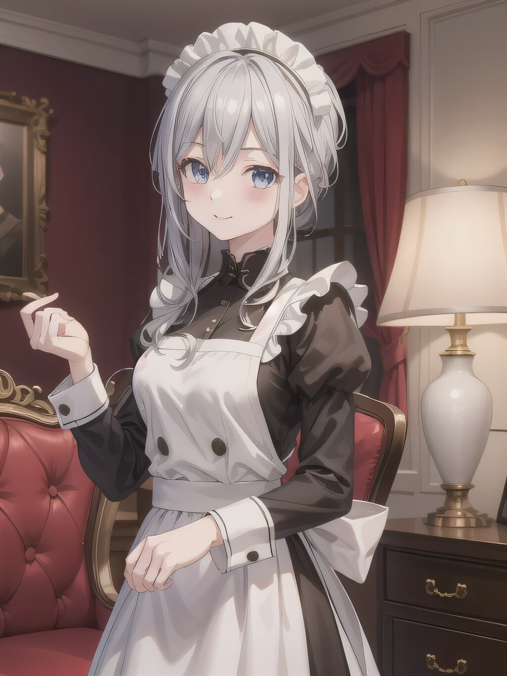 銀髪ロングでメイド服の少女１０