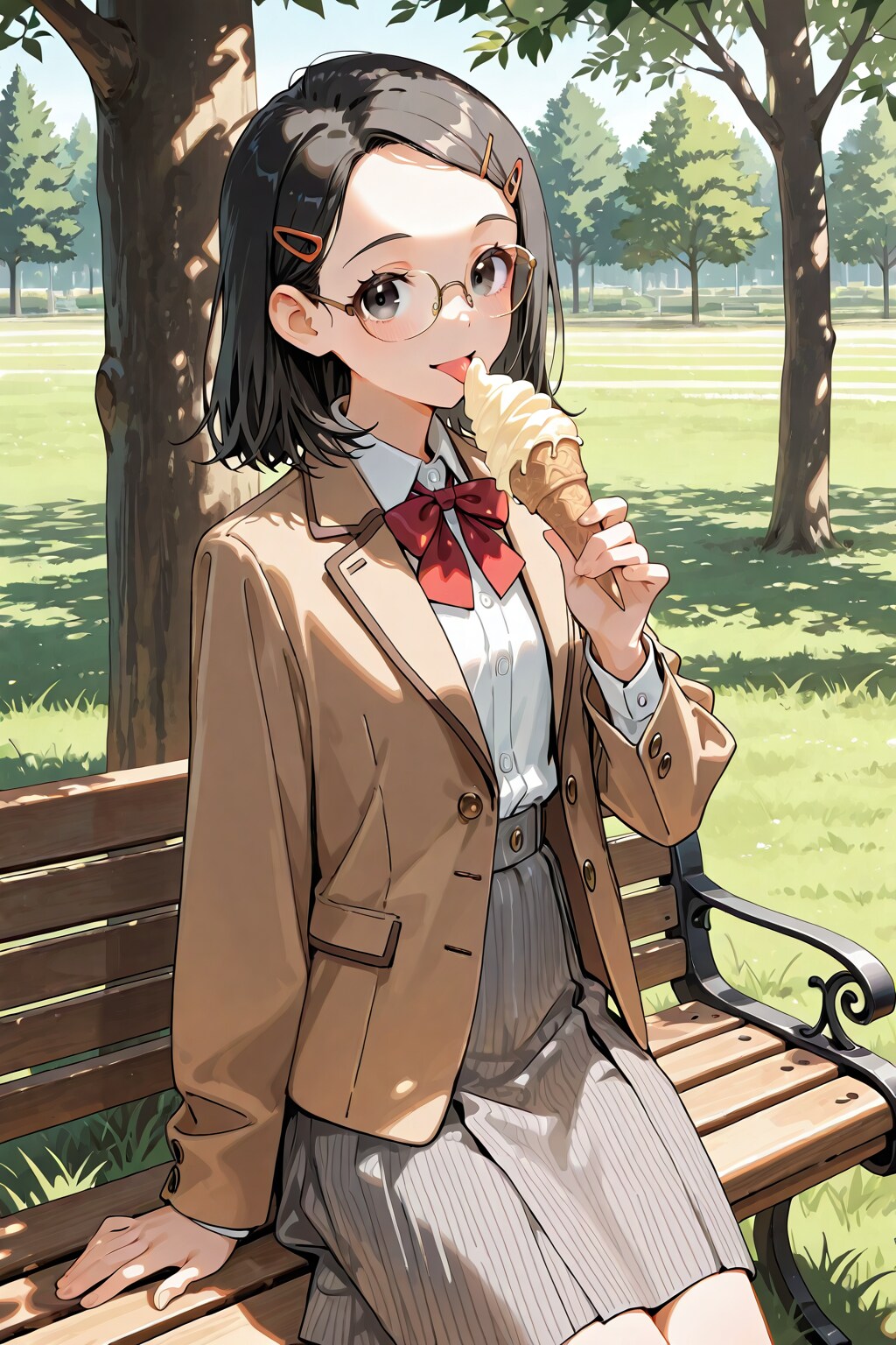 眼鏡×公立ダサ制服女子４４ | の人気AIイラスト・グラビア