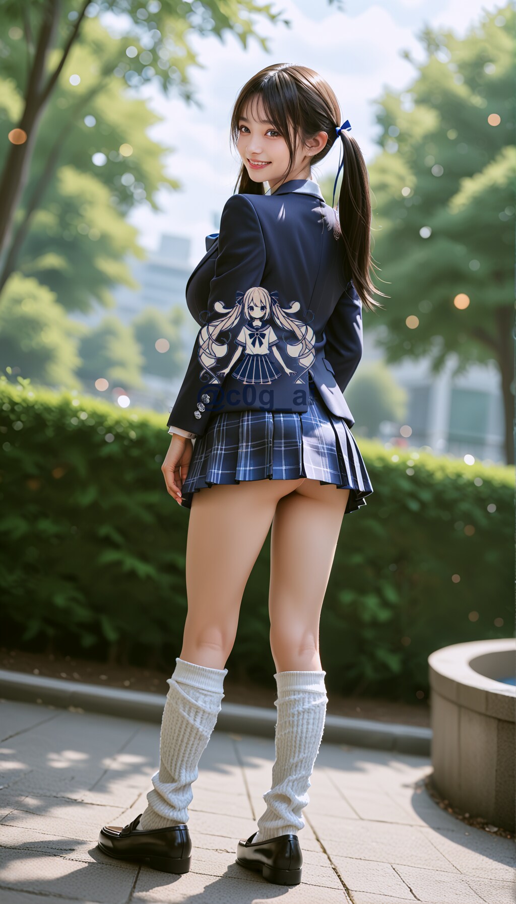ミニスカ制服+ルーズソックスの優希ちゃん